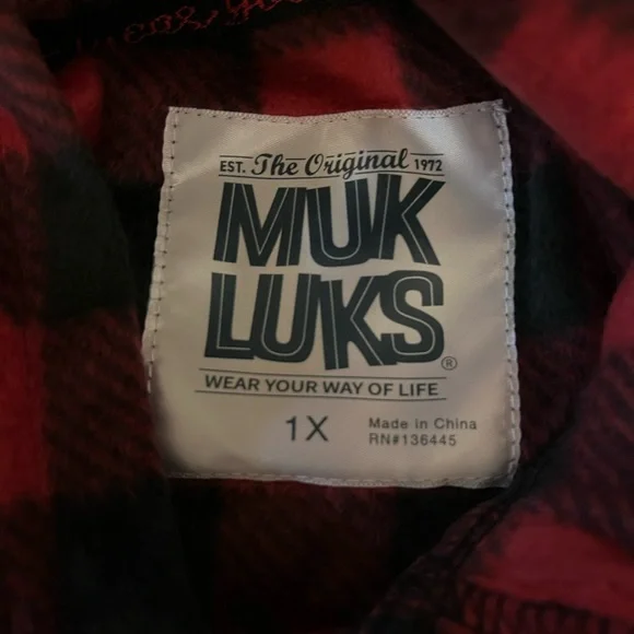 Women’s Muk Luks Plaid Fleece Hooded Nightgown 1X - Picture 2 of 2